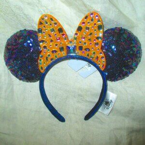 Disney Parks Gold Bow 50th Anniversary Minnie Ears Jeweled Headband 2021 -NEW